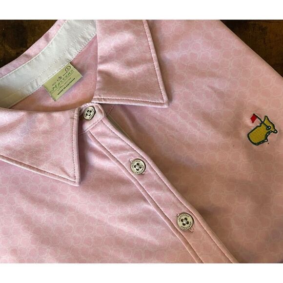 Woman- Peter Millar Masters Soft Pink Polo T-shirt Size L - Picture 1 of 10
